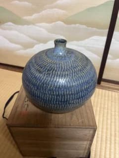 茶道具 青釉刷毛目草紋 水指 共箱付 作家物 茶道具 青釉刷毛目草紋 水指 共箱付 作家物 - メルカリ