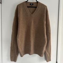 UNIQLO メンズ Vネックニット ブラウン Sサイズのサムネイル
