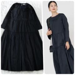 2点おまとめ　ヌキテパ 24AW ティアードワンピース ロング 黒ブラックS 2点おまとめ ヌキテパ 24AW ティアードワンピース ロング 黒ブラックS