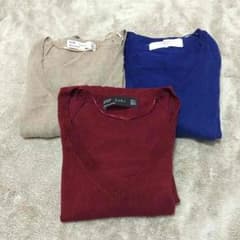 sakura様専用！ZARA 薄手ニットセット(青と赤のみ)のサムネイル