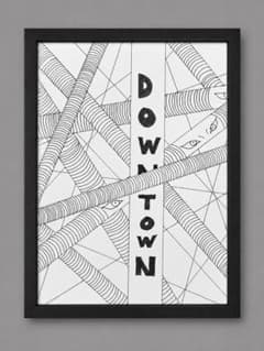 DOWNTOWN アートフレーム モノクロ 線画のサムネイル