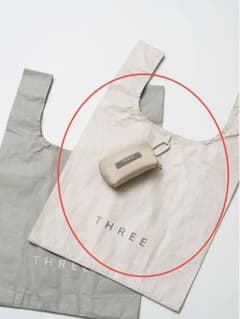 THREE オリジナル チャームポーチ&マルシェバッグ ライトグレーのサムネイル