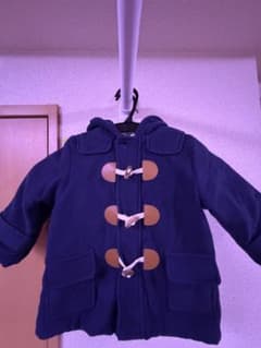 【特価】美品　ネイビー ダッフルコート フリース素材　90 ベビー　キッズのサムネイル
