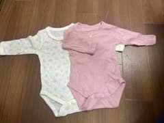 西松屋　長袖肌着　70cm ピンク・花柄　2着セットのサムネイル