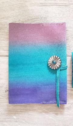 【handmade】リアルレザーグラデーションカラーブックカバーのサムネイル