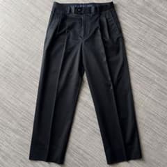 usa物ラルフローレン90sツータック入りワイドスラックス黒ブラックW33L30