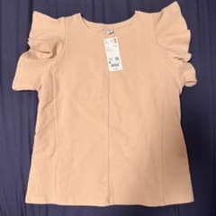 UNIQLO ラッフルスリーブT ピンク Mサイズ 新品のサムネイル