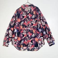 オープンシャツ 柄シャツ 総柄 カラフル プリント 長袖シャツ メンズ 古着