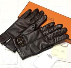 新品タグ付☆エルメス 手袋 グローブ 美品 バックル金具 61/2