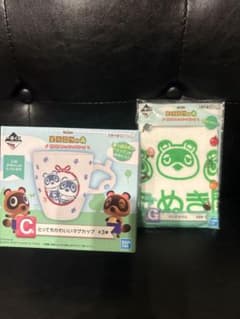 【未開封】あつまれどうぶつの森　たぬきち　C マグカップ　Gハンカチ　一番くじのサムネイル