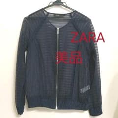 再再お値下げ(^.^)ZARABASICのネイビーブルゾン夏用のサムネイル