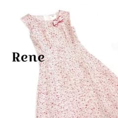 milky様専用 Rene ルネ リボン付きツイードワンピース - メルカリ