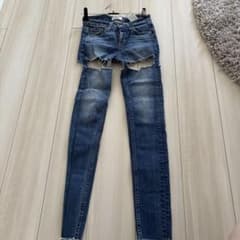 ♡様専用ダメージ加工 スキニーデニム ブルーのサムネイル