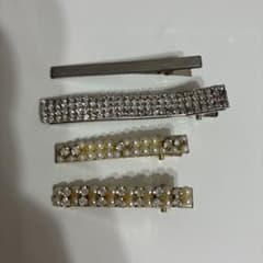 ヘアクリップ 4点セット パール ラインストーンのサムネイル