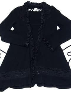 h.NAOTO Blood 黒 ロングカーディガン h.naoto Blood 薔薇刺繍 ニットカーディガン - メルカリ