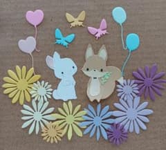 クラフトパンチ⑦☆スクラップブック☆アルバム☆うさぎ☆草花☆蝶