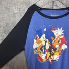 90s SONIC キャラクター長袖Tシャツ アニメt ラグランtのサムネイル