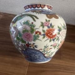 有田焼】弥左ヱ門窯 色絵 波割 壺型花瓶 花器 - メルカリ