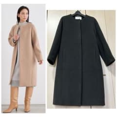 20AW♡ANAYI アナイ ダブルビーバークルーコート 38 チャコール 20AW♡ANAYI アナイ ダブルビーバークルーコート 38 チャコール - メルカリ