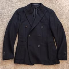 TAGLIATORE 46 極美品 ブラック ジャケット 極美品 TAGLIATORE タリアトーレ ウールカシミヤダブルジャケット 46