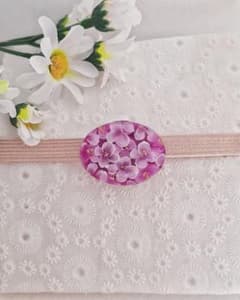 お洒落帯留め☆あじさいピンク☆レジンのサムネイル