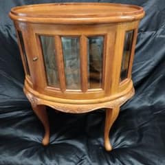 猫脚 アンティーク カットガラス ショーケース レトロ