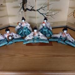 京雛人形☆五人囃子☆ 鼓持ち、笛、小太鼓、お拍子 ☆豪華京錦織☆最終
