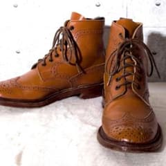 【極美品】トリッカーズ　5180　カントリーブーツ　ウイングチップ　英国製　革靴 極美品】トリッカーズ 5180 カントリーブーツ ウイングチップ 英国製