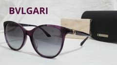 正規 ブルガリ ディーヴァ ドリーム ロゴ 2連ジュエリーサングラス黒紫