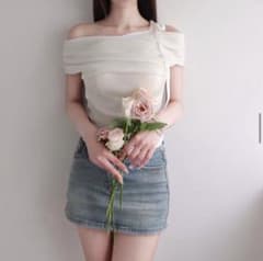 YILON Petit ribbon knit whiteのサムネイル