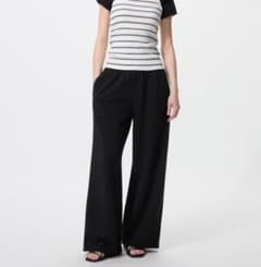 UNIQLO ワイドスウェットパンツ丈長め ブラック