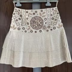 クリスチャン・ディオール ヴィンテージ ゴールド×パール装飾 スカート