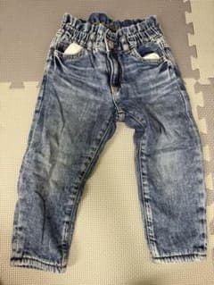 GAP 아동복 3점 세트 데님 팬츠 벨루어 원피스 보더 세트 앗