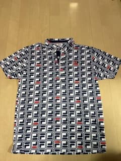 FILA GOLF 総柄 半袖ポロシャツ Lサイズのサムネイル