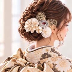 成人式 5点セット 結婚式 卒業式 髪飾り 着物 和装 振袖 ゴールドのサムネイル