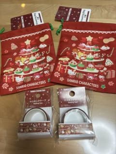 サンリオキャラクターズ 巾着 マスキングテープ 4点セット　クリスマスのサムネイル