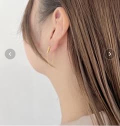 ゴールド チェーン付きピアス 両耳用