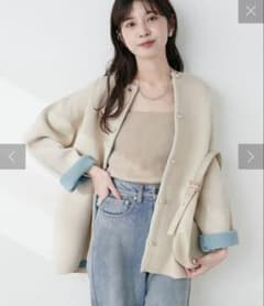 natural couture 配色ニットカーディガンのサムネイル