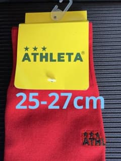 애슬레타! 축구 양말! 스타킹! 양말! 25-27cm! 레드! RED