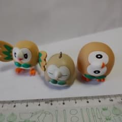 ポケモンフィギュア　モクロー　セット　指人形　ストラップ　モンコレ