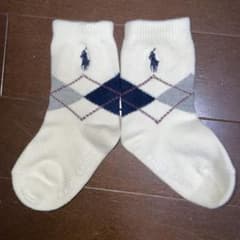 Ralph Lauren アーガイル柄 キッズ靴下　アイボリーのサムネイル