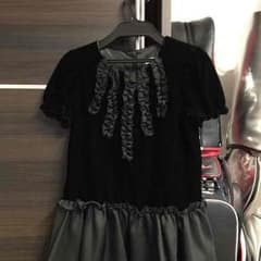 ベロアバルーンドレス黒☆130美品！キャサリンコテージのサムネイル