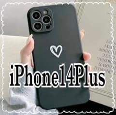iPhone14plus iPhone 케이스 블랙 하트 필기 블랙