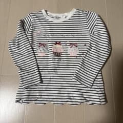 SLAP SLIP 長袖カットソー ボーダー カップケーキ柄 100のサムネイル