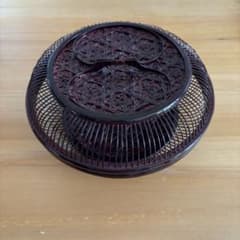 道具　金網目菓子器　喰籠　菓子鉢　漆器　工芸品 漆器 喰籠 菓子器 溜塗 籠目編み 網代 茶道具 - メルカリ
