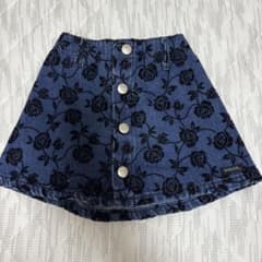 GUESS デニムブルー フラワー柄スカート 3Yのサムネイル