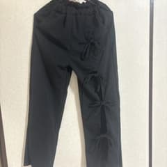 SHEPP リボン付き カジュアルパンツ ブラックのサムネイル