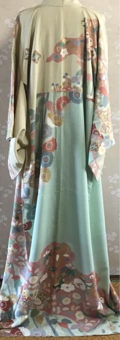 春峰落款 正絹 着物 訪問着 袷 金糸刺繍 - メルカリ
