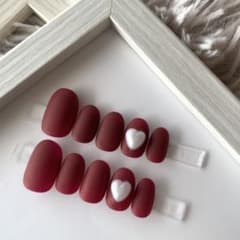 30))ネイルチップ フレンチガーリー マットネイル ボルドー クリスマスネイル 30))ネイルチップ フレンチガーリー マットネイル ボルドー クリスマス