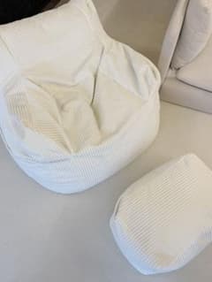 【本日限定特価】超美品 loosy コーデュロイ ビーズクッション ホワイト 本日限定特価】超美品 loosy コーデュロイ ビーズクッション ホワイト